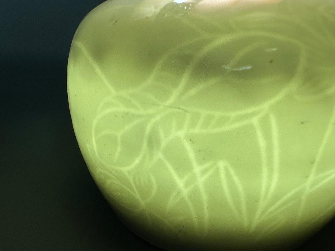 茶道具 白磁 暗刻花卉文小壺 茶入 茶壺 中国 唐物