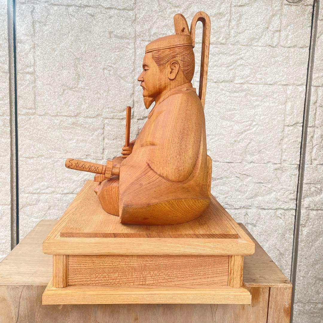 井波彫刻 木彫り 天神様 菅原道真公 菅公 学問の神様 共箱 伝統 工芸