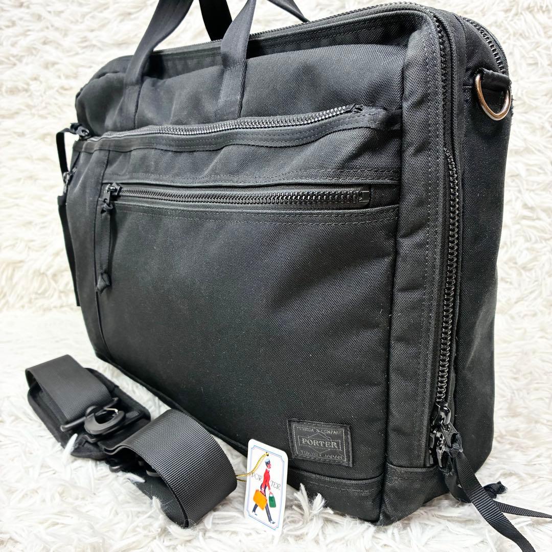 【人気】 ポーター 3way ビジネスバッグ オーバーナイト ブラック 大容量