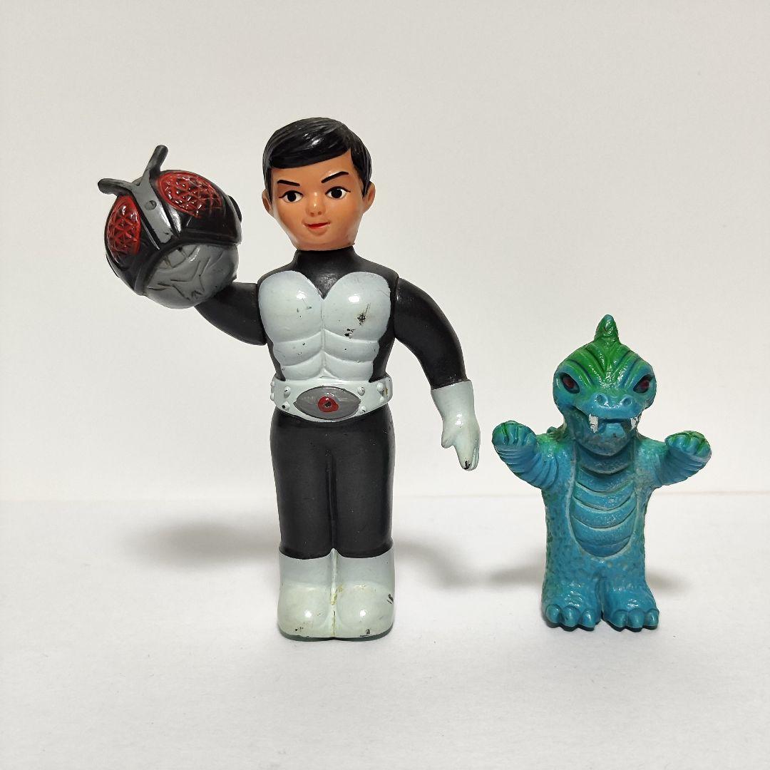 面取れ ツクダ 仮面ライダー＆トカゲロン指人形セット 当時もの