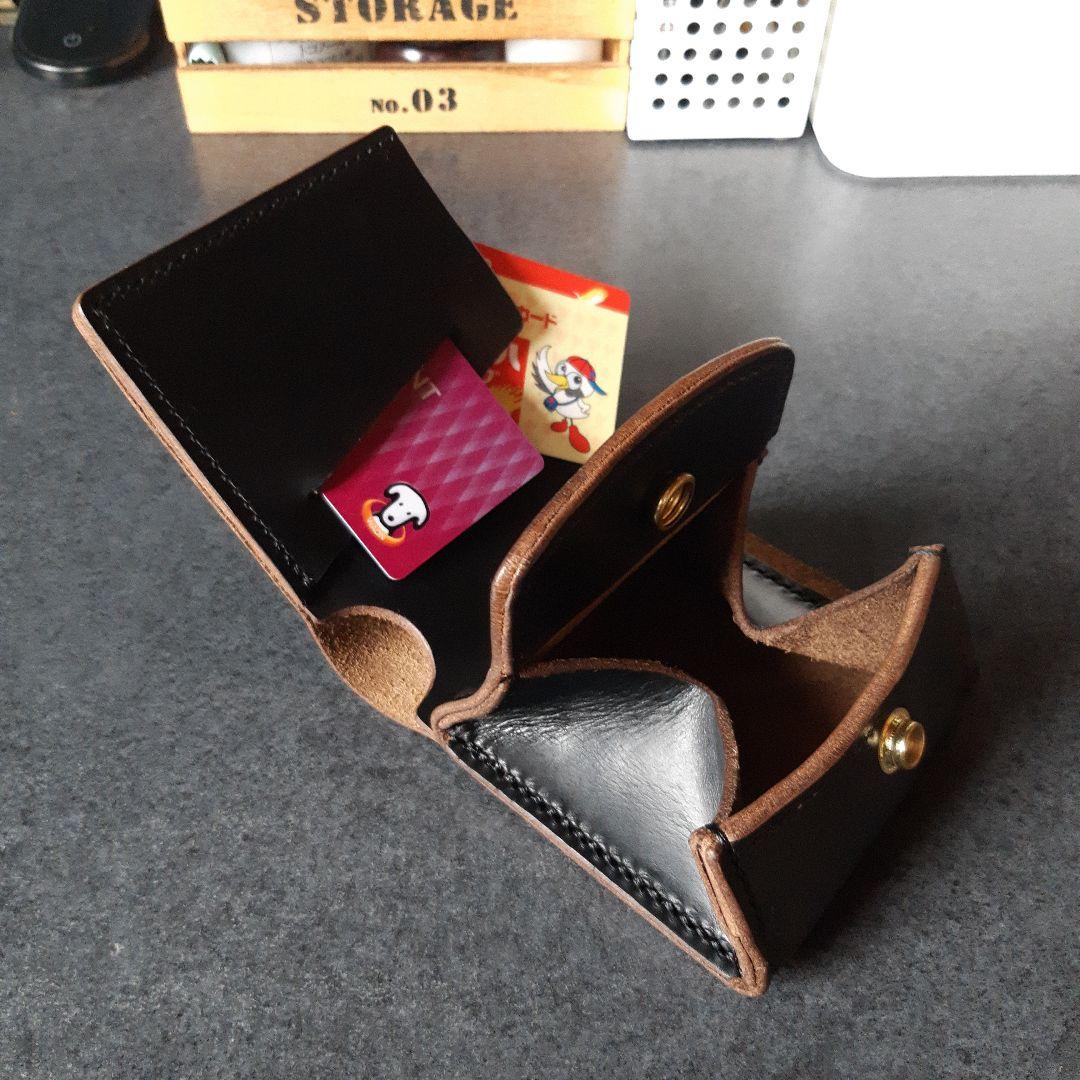 特厚★HORWEEN★クロムエクセル　二つ折り財布 オールブラック