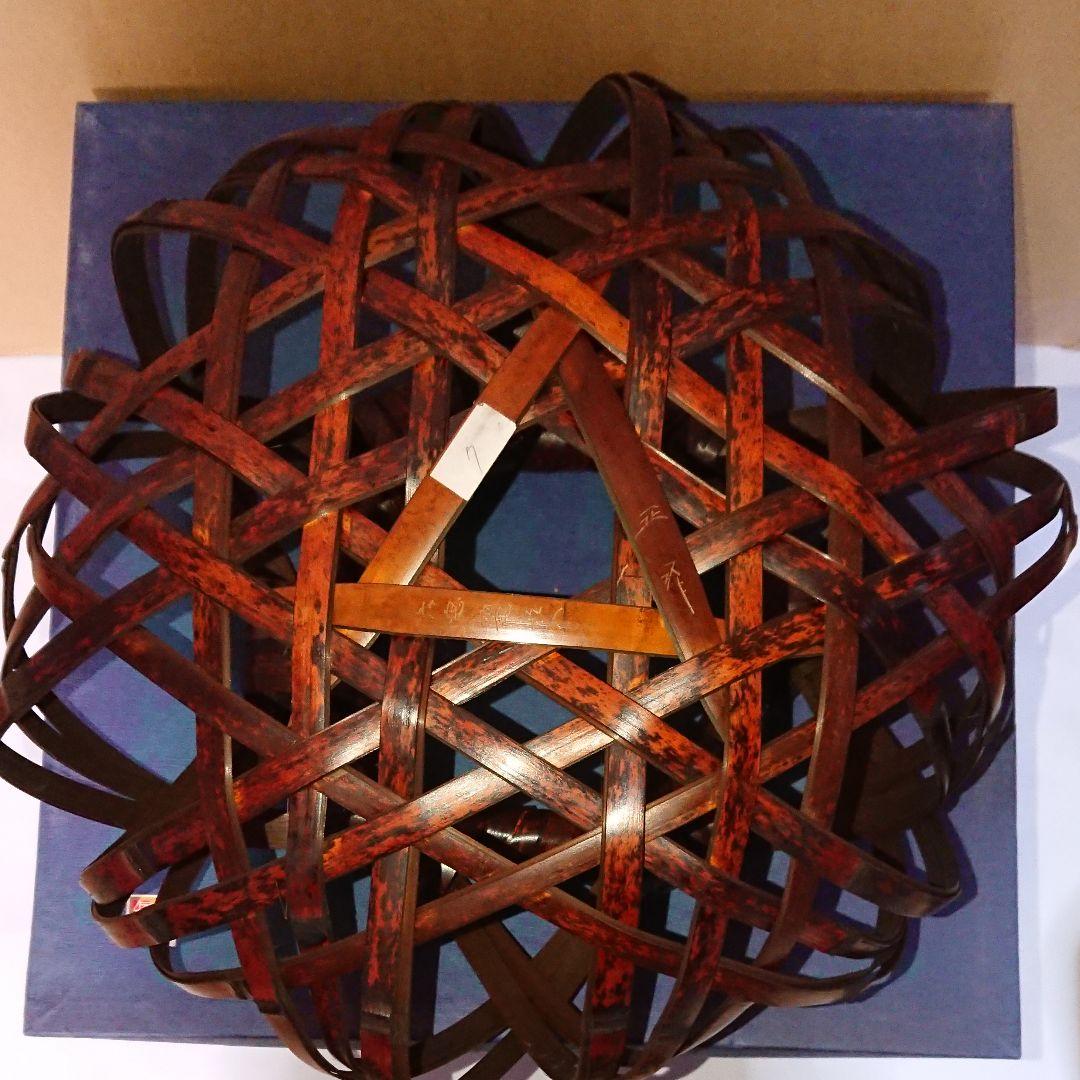 八木澤竹工房・四国産虎竹使用・亀甲盛籠・八木澤正氏