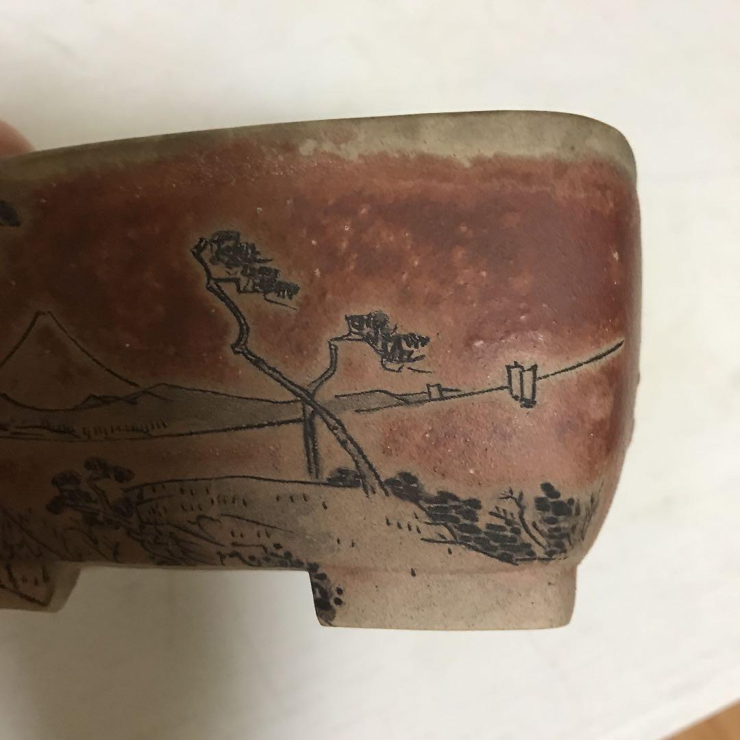 盆栽鉢　小品盆栽鉢　文山盆栽鉢東海道五十三次希少レア時代骨董鉢