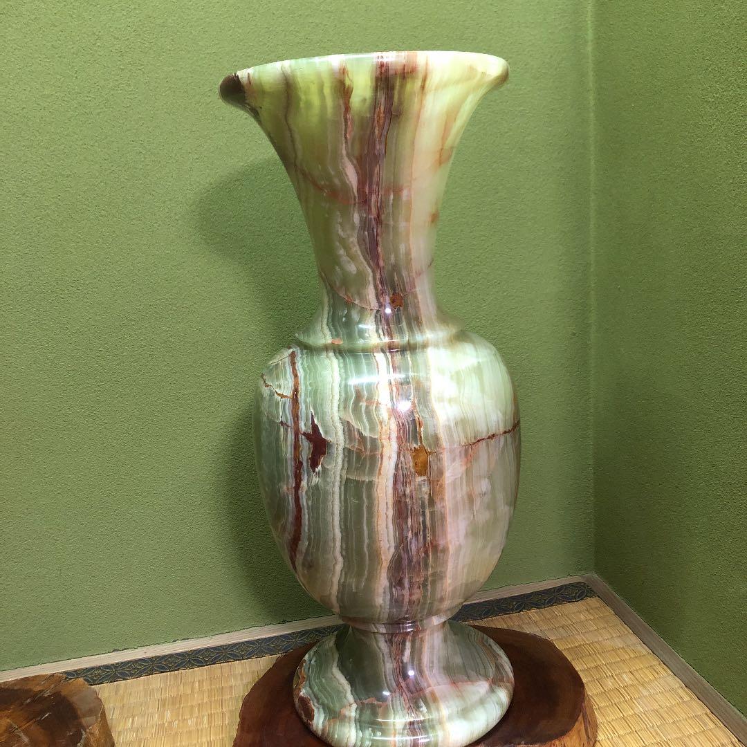 お値下げ】超希少オニキス特大サイズ飾り壺運気アップ玄関飾り床の間飾り