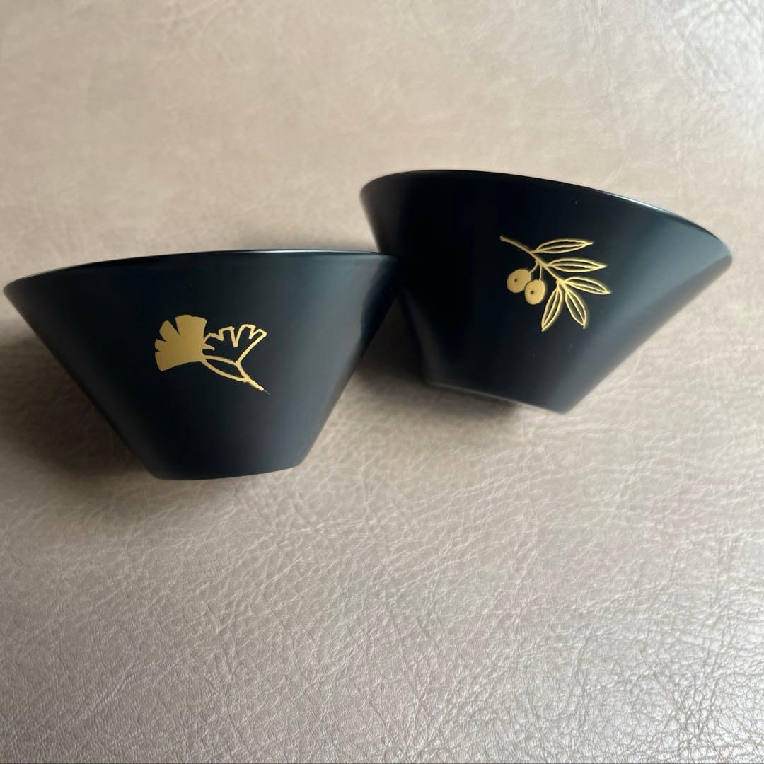 北岡省三作　漆　蒔絵盃　2点　ぐい呑　盃　漆芸作家　香川