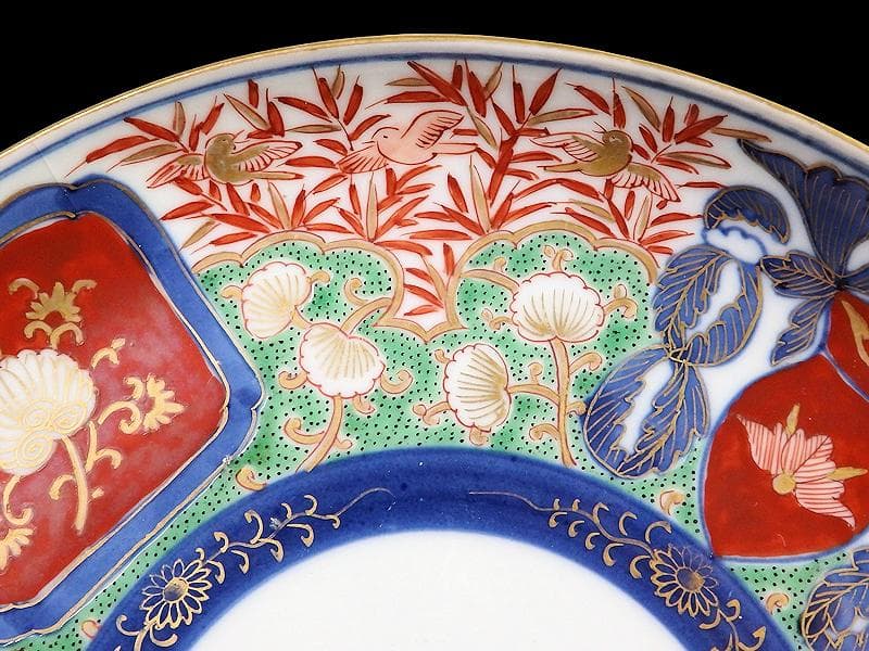 大聖寺伊万里 金襴手 花鳥紋に鳳凰の図 8寸皿 C777 AS-fbtw - メルカリ