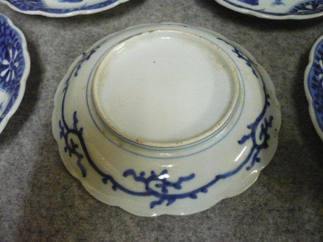 伊万里 風景図 染付 中皿 10枚 [B31452]