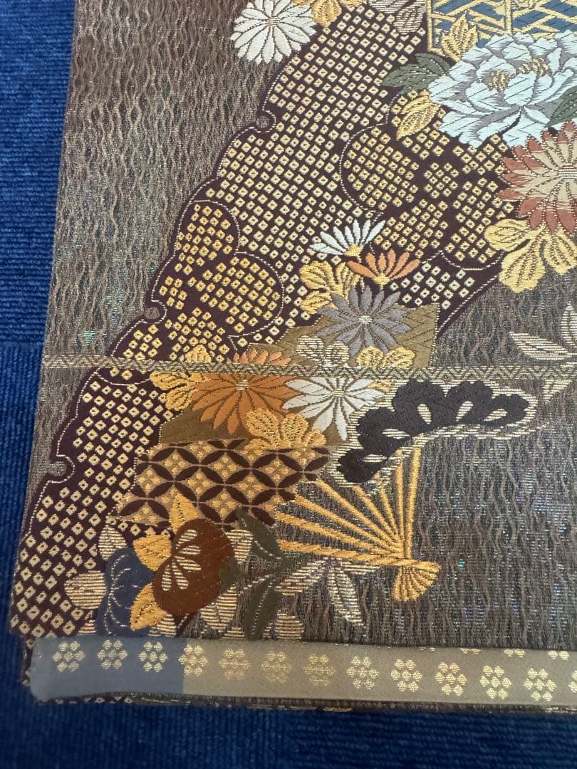 2663袋帯 古代彫金紋 西陣織 金糸 高級上質上品 約440cm 未使用