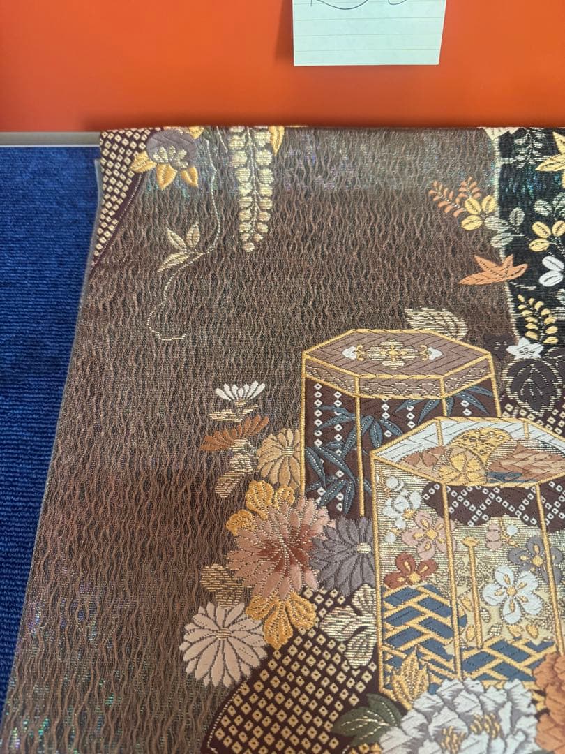 2663袋帯 古代彫金紋 西陣織 金糸 高級上質上品 約440cm 未使用