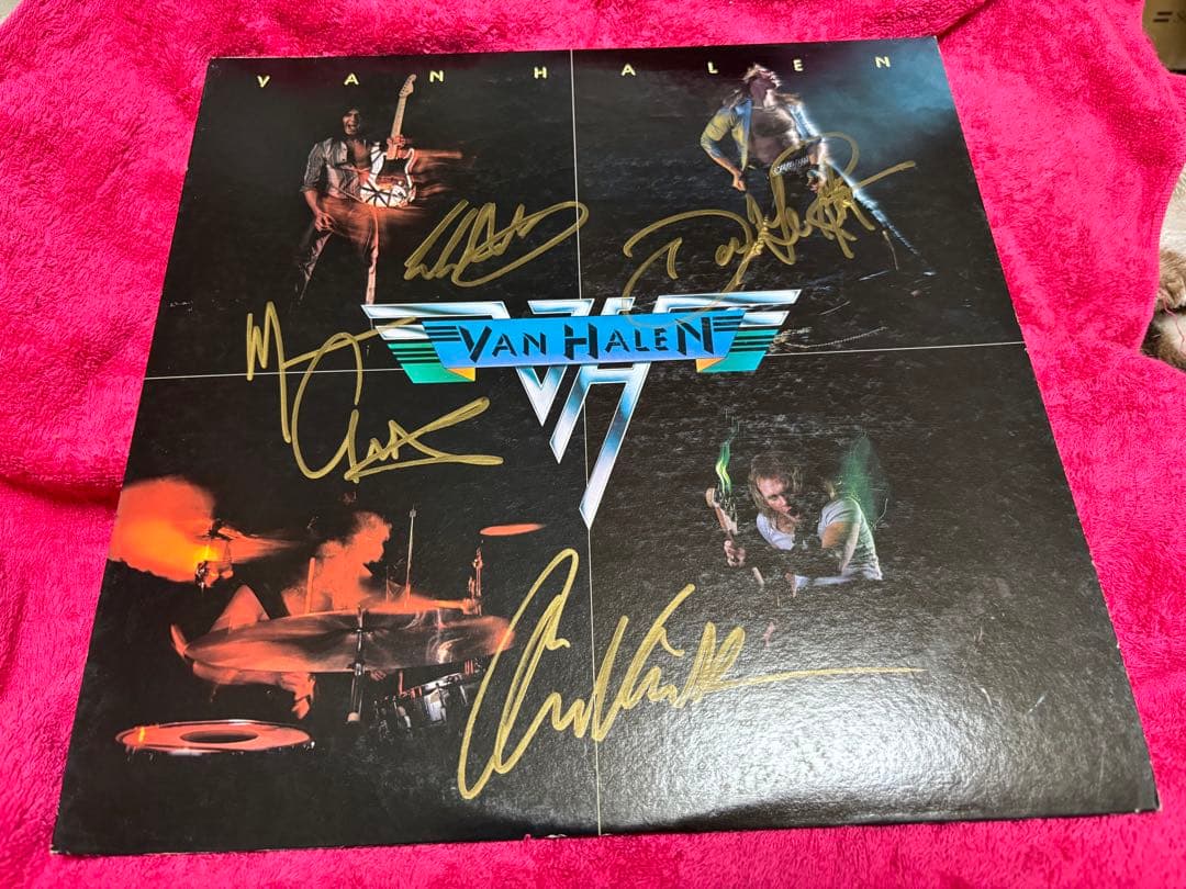 レア van halen 直筆 サイン レコード ヴァン ヘイレン バンヘイレン