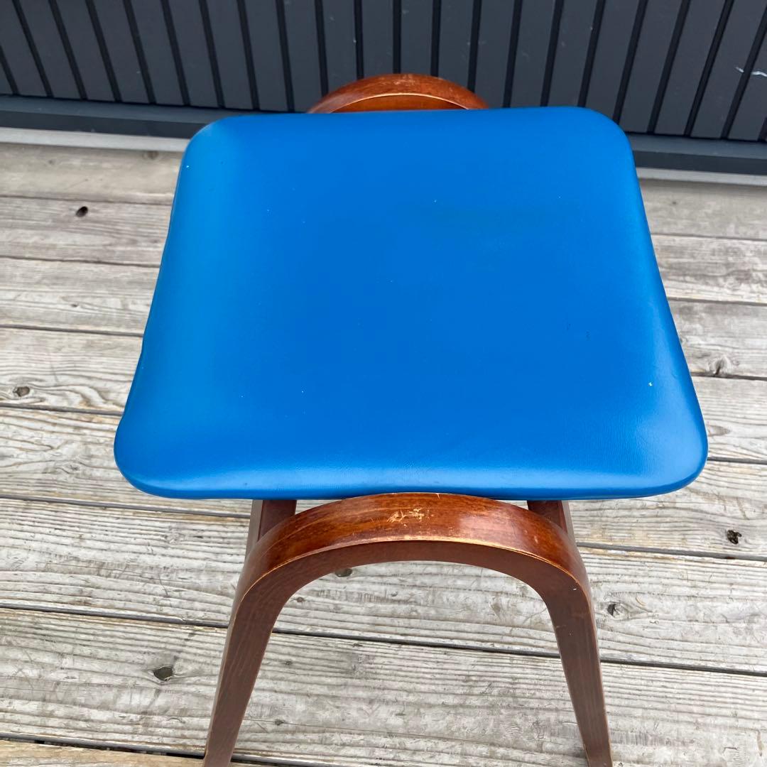 昭和レトロ 秋田木工 ミッドセンチュリー ベントウッドスツール 木製 古家具