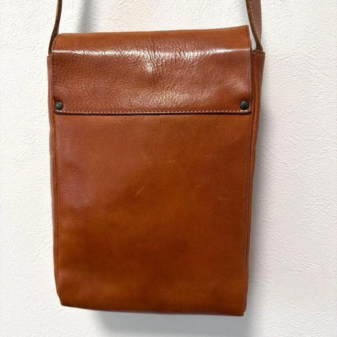 IL BISONTE スクエアレザーショルダーバッグ イタリア製