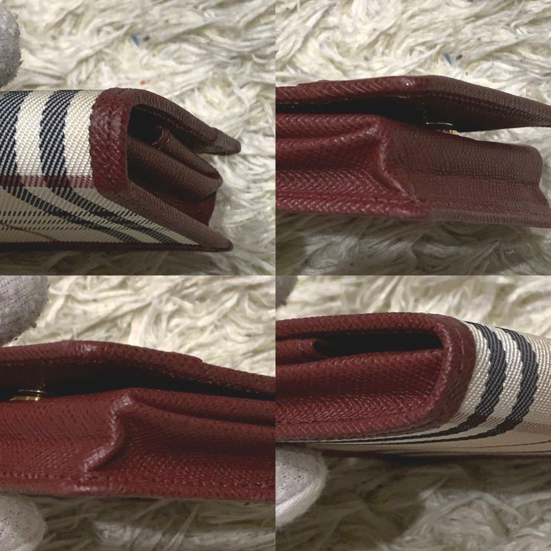 極美品✨バーバリー ノバチェック ケース サフィアーノ ボルドー