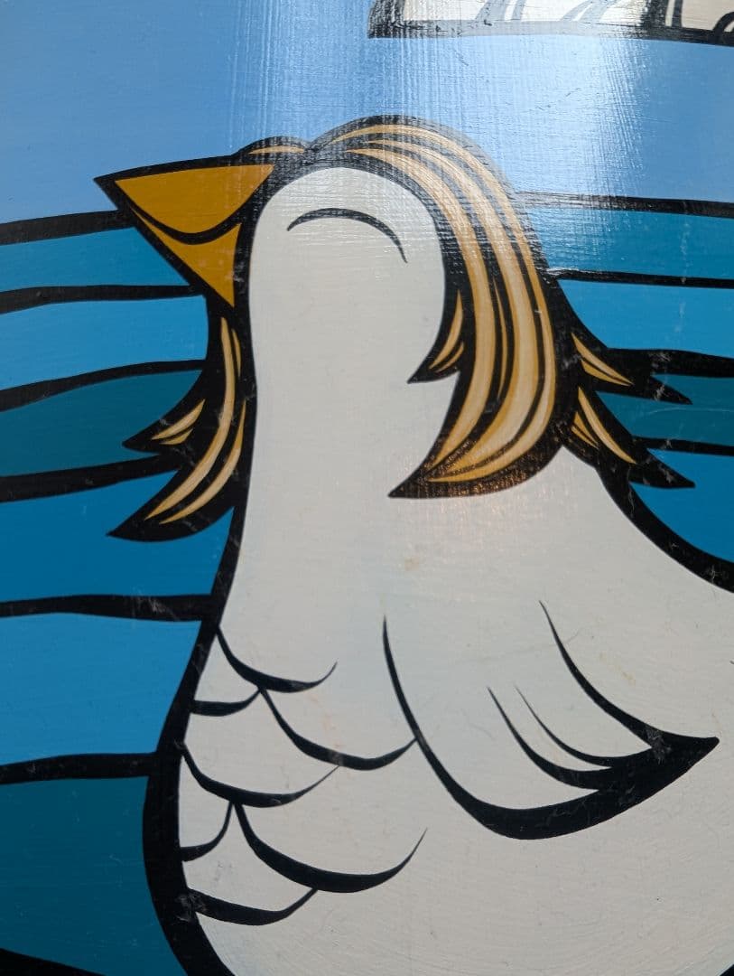 &T様専用】ヘザーブラウン 原画 スケートボード 波乗りバードと波と花