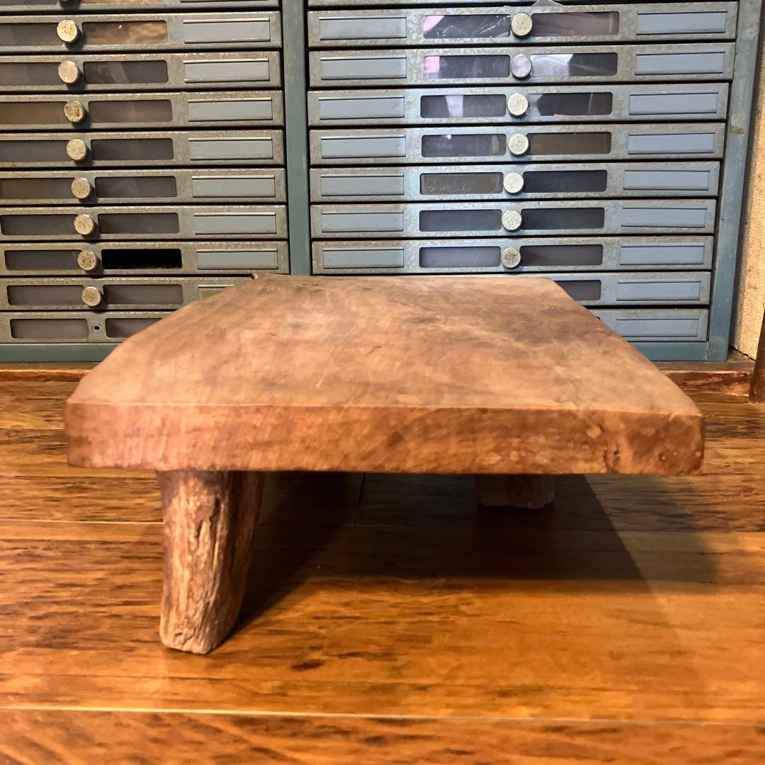 ヴィンテージ 花台 飾り台 一枚板 天然木 古道具 骨董 - メルカリ