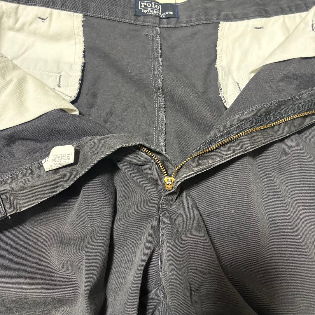 90s USA製 ポロ チノ ゴルフ ブラック チャコール ラルフローレン 90