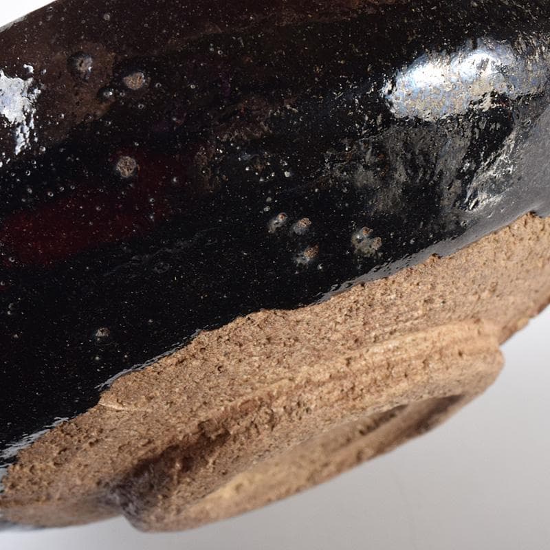 茶道具 楽吉左衛門 黒楽平茶碗 時代箱 V R7636 樂焼 RAKU WARE｜樂