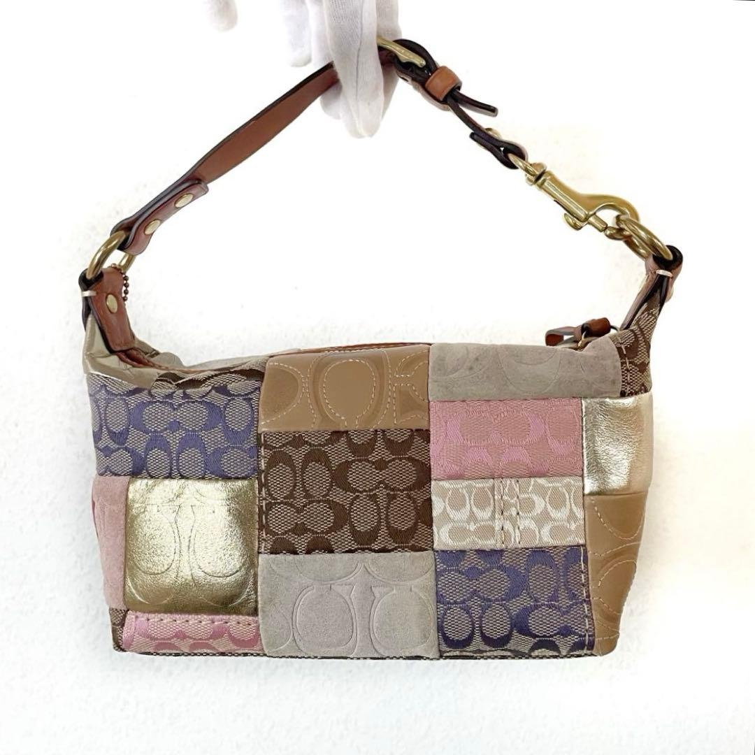 希少✨️COACH パッチワーク アクセサリーポーチ ミニバッグ
