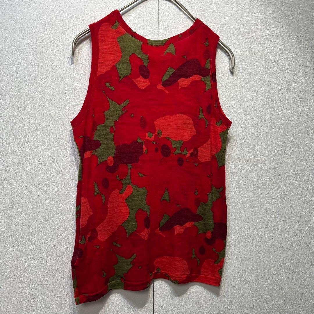 希少 美品 ワイズ ウール ノースリーブ 総柄 デザインブラウス タンクトップ