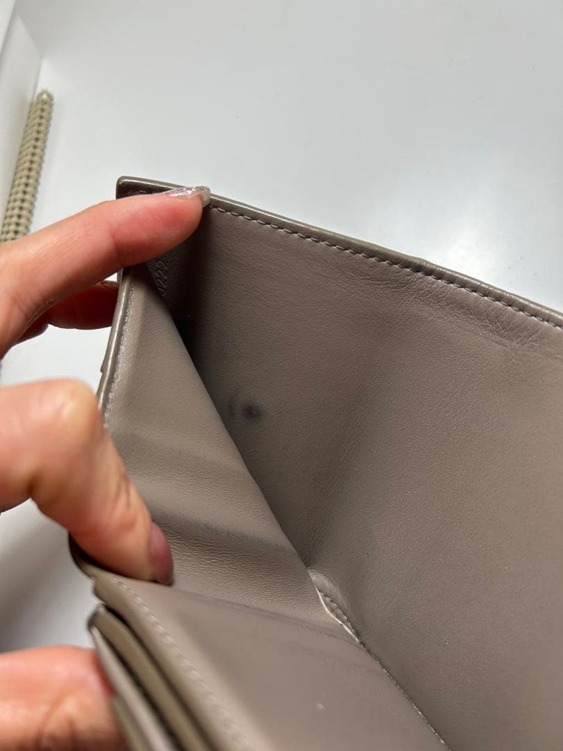 CELINE グレー 二つ折り財布 トリオンフ コンパクトウォレット グレージュ