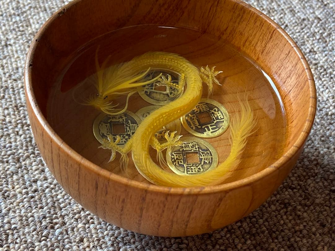 立体絵画　3D龍の絵　茶碗絵古銭　雍正通宝 康熙通宝　開運　風水 招福　商売繁盛
