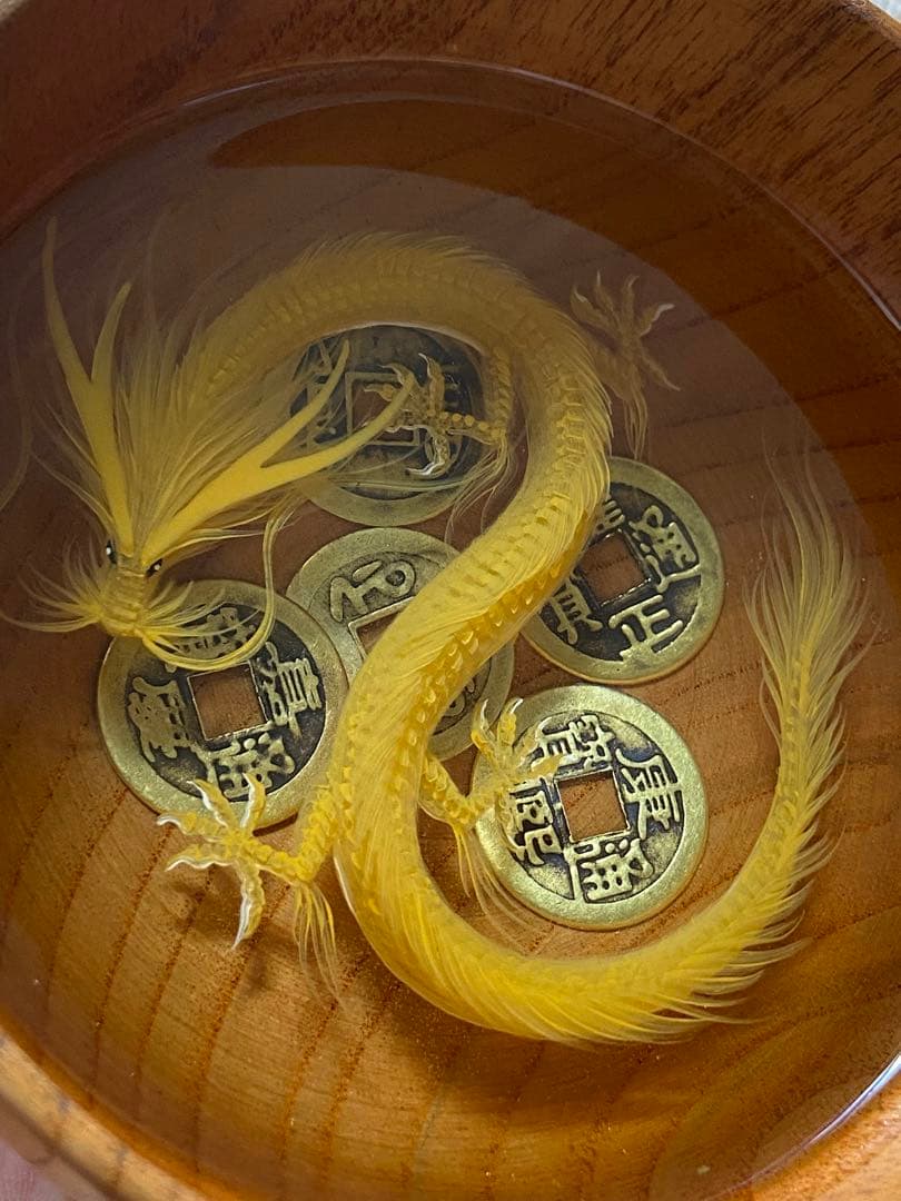 立体絵画　3D龍の絵　茶碗絵古銭　雍正通宝 康熙通宝　開運　風水 招福　商売繁盛