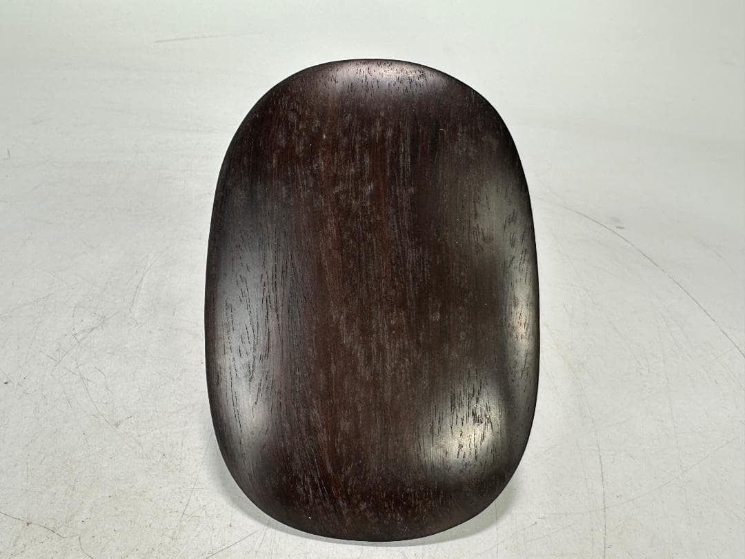 日本美術　書道具　文房具　雨硯　十一代　静軒作　唐木蓋付　雨端硯　共箱　和硯