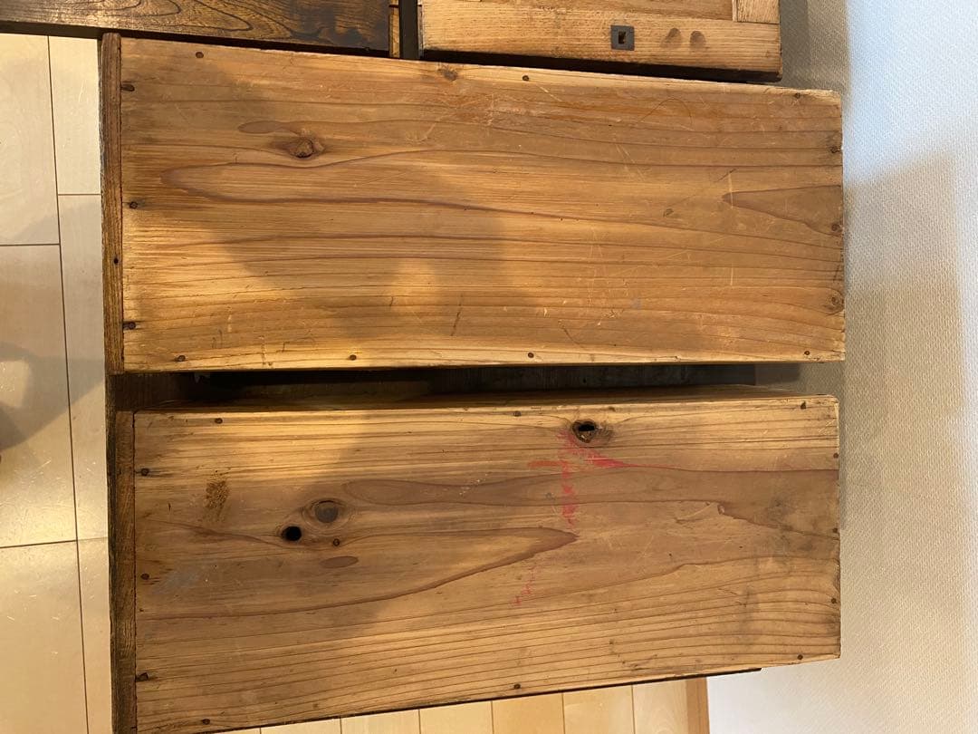 木製引き戸収納キャビネット 引き出し2つ 引き出し キャビネット