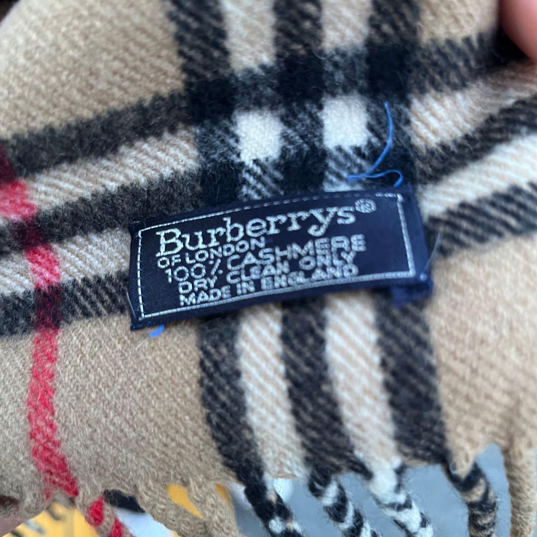 未使用 BURBERRY バーバリー 水色 カシミア100% マフラー 希少色 楽天