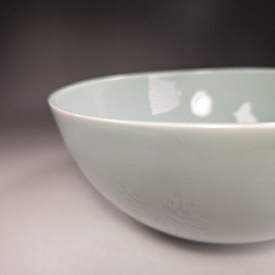 イ649 水指『林耕造』『青白磁 桐彫紋平水指 共箱』茶道具