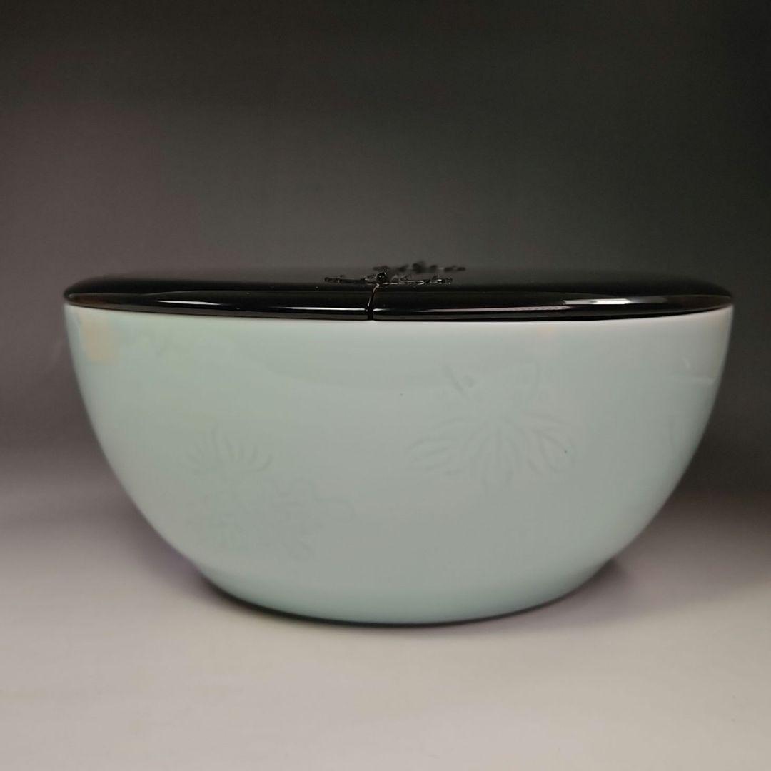 イ649 水指『林耕造』『青白磁 桐彫紋平水指 共箱』茶道具 - メルカリ