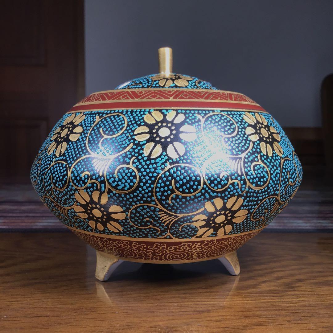 ハピうー特価』 九谷焼 洋山 青粒 香炉 - メルカリ