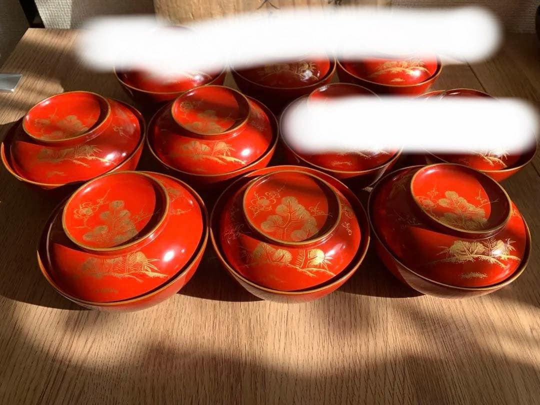 輪島塗 沈金蒔絵木製吸物椀5客 大正6年 時代物 縁起物 汁椀 - メルカリ