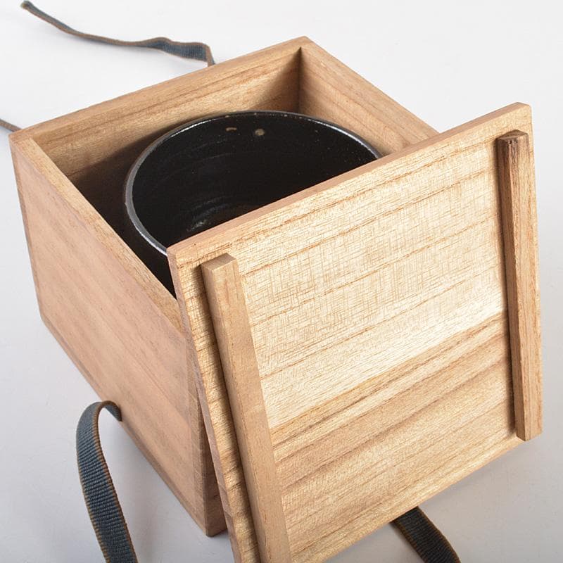 茶道具　楽吉左衛門　黒茶碗　共箱　V　R7133