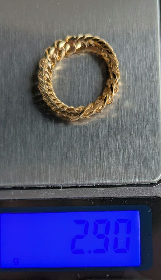 ￥1.000 off k18 ダブル喜平12面 チェーンR14.5号 2.9g