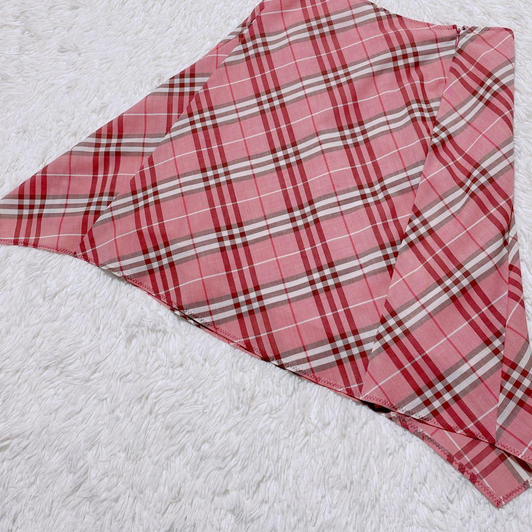 未使用級✨バーバリーブルーレーベル ノバチェック ピンクスカートアシンメトリー