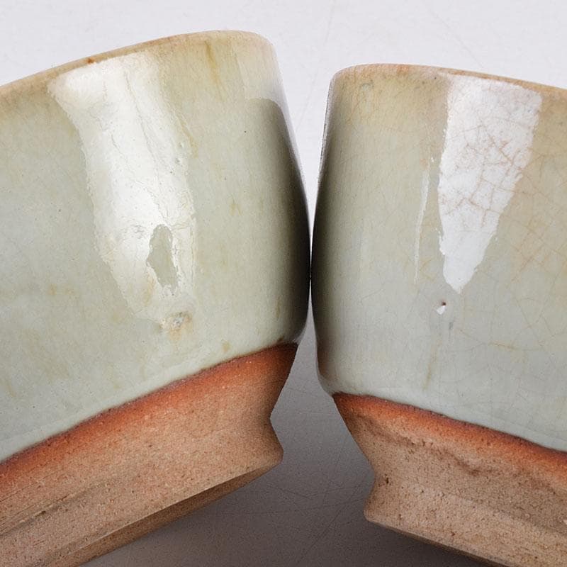 煎茶道具　萬古焼　陶華園造　煎茶碗　十客　共箱　C　R8908