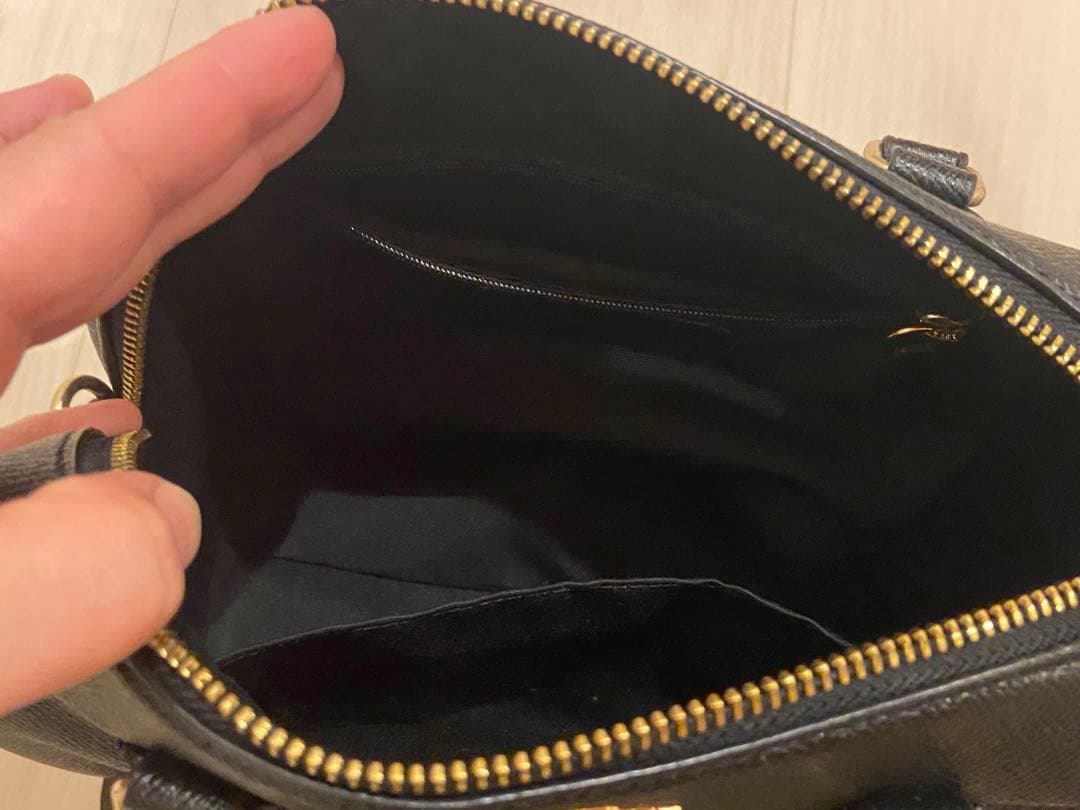 COACH ショルダーバッグ ミニボストン　2way ブラックレザー