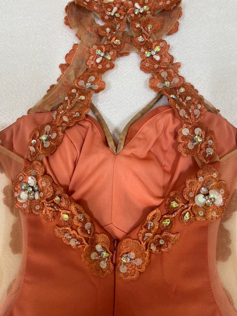 ANGEL R エンジェルアール ホルターネック ミニドレス オレンジ