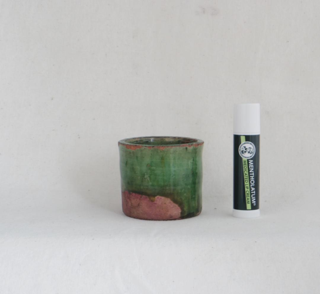 緑釉　筒杯　欧州　18C頃