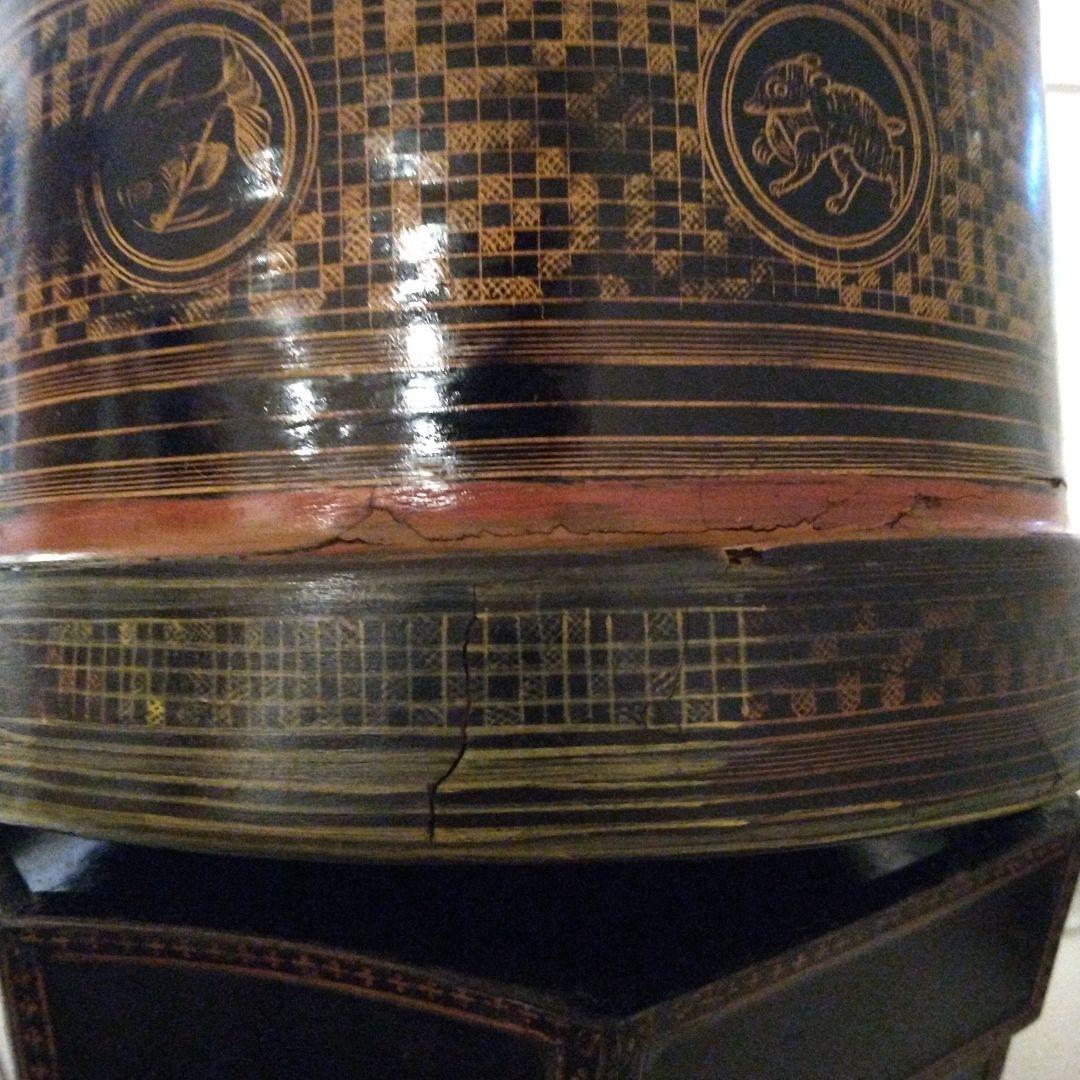 ビルマ(ミャンマー)キンマ 籃胎漆器 アンティーク