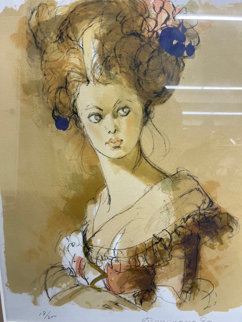 リトグラフ 宮永岳彦 少女 直筆サイン 18/200