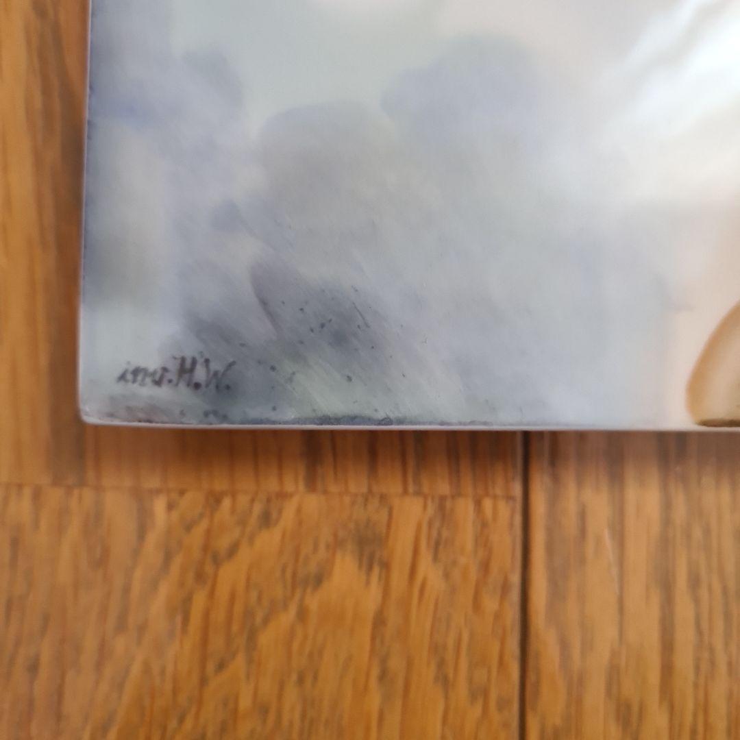 マイセン　陶板画　黄色いチューリップ　ヴェルナー