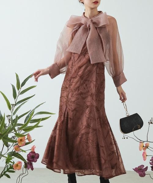 極美品 カナ ボウタイ リボン ボレロ ワンピース M 結婚式 オケージョン