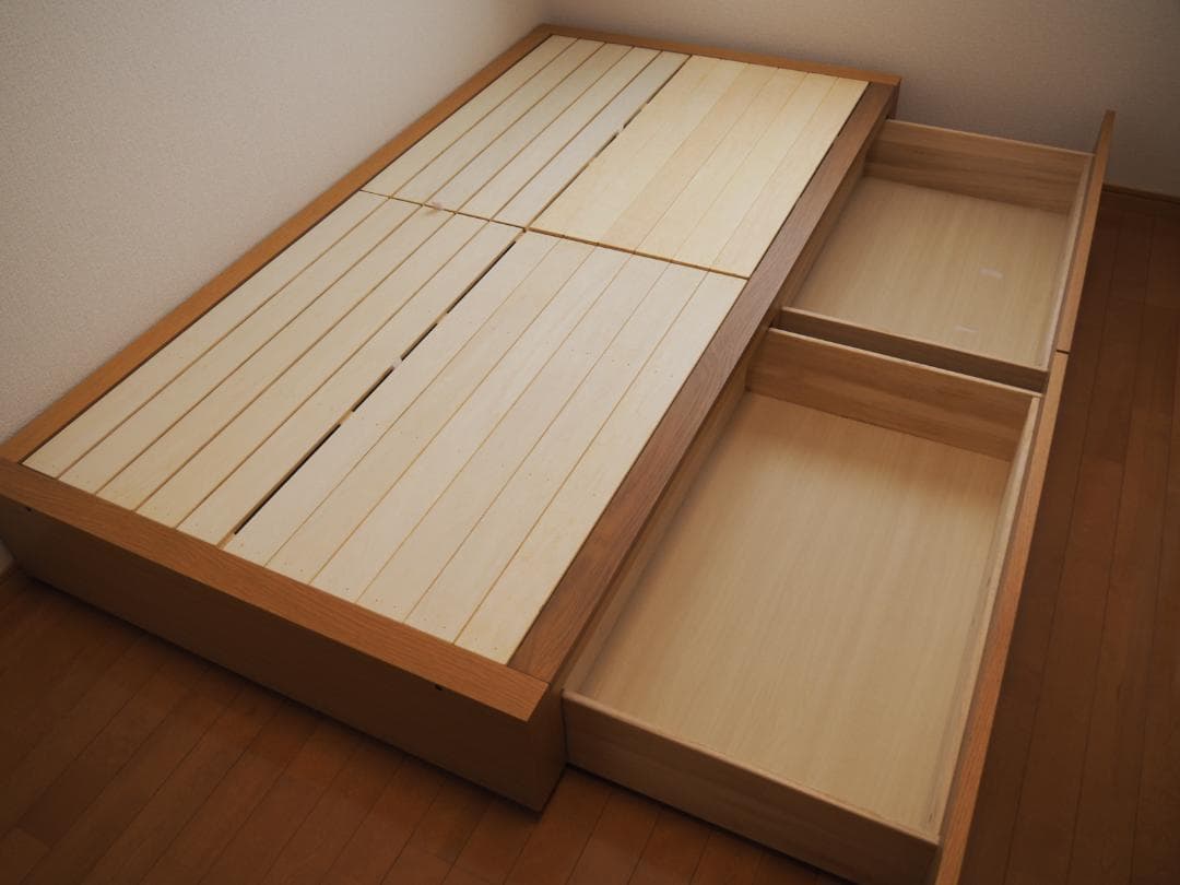 無印良品　収納ベッド　シングル　オーク材