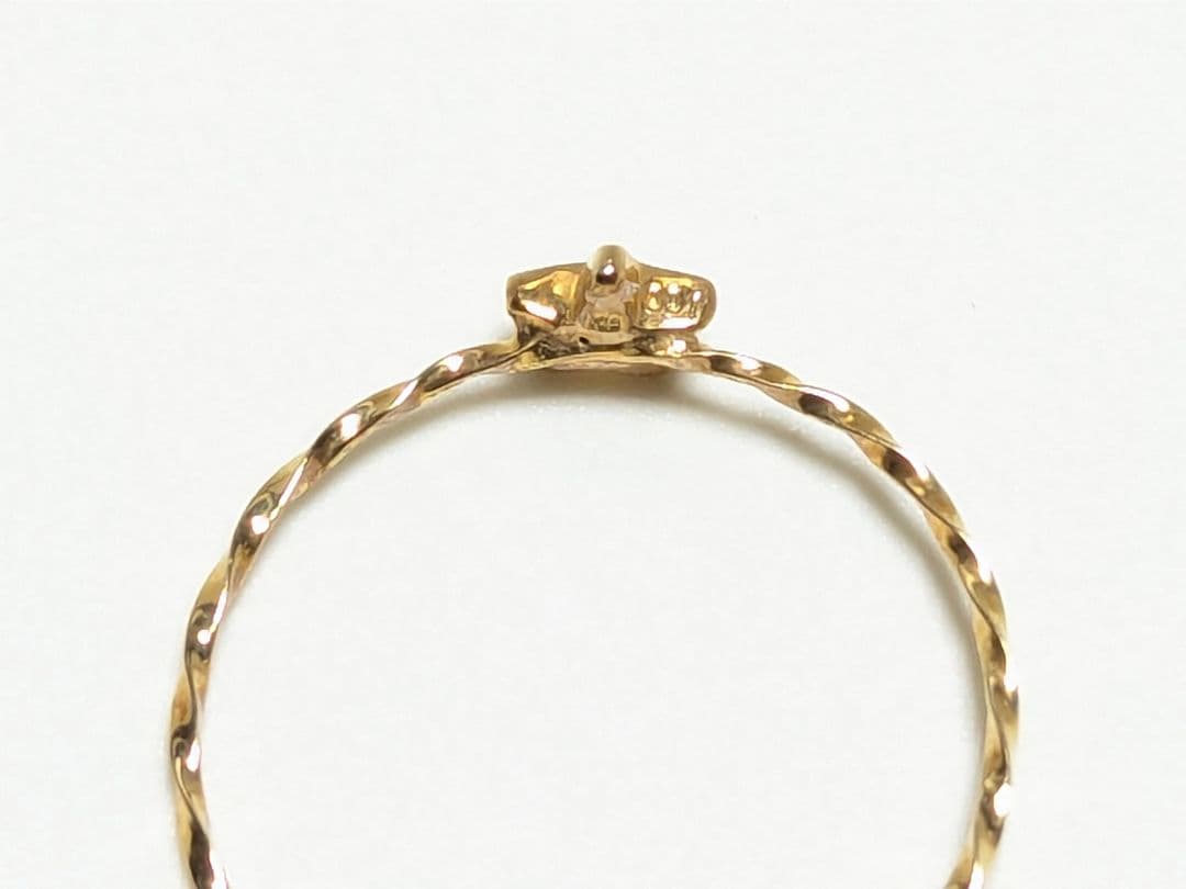 K18 天然ブルーダイヤモンド 星型モチーフ ツイストリング