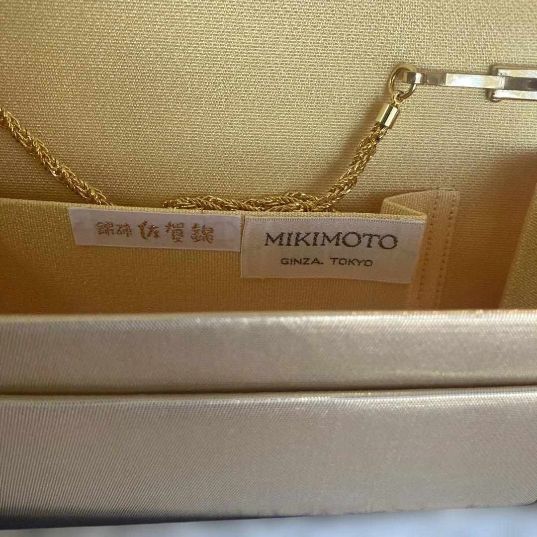 ミキモト　佐賀錦　ゴールドクラッチバッグ