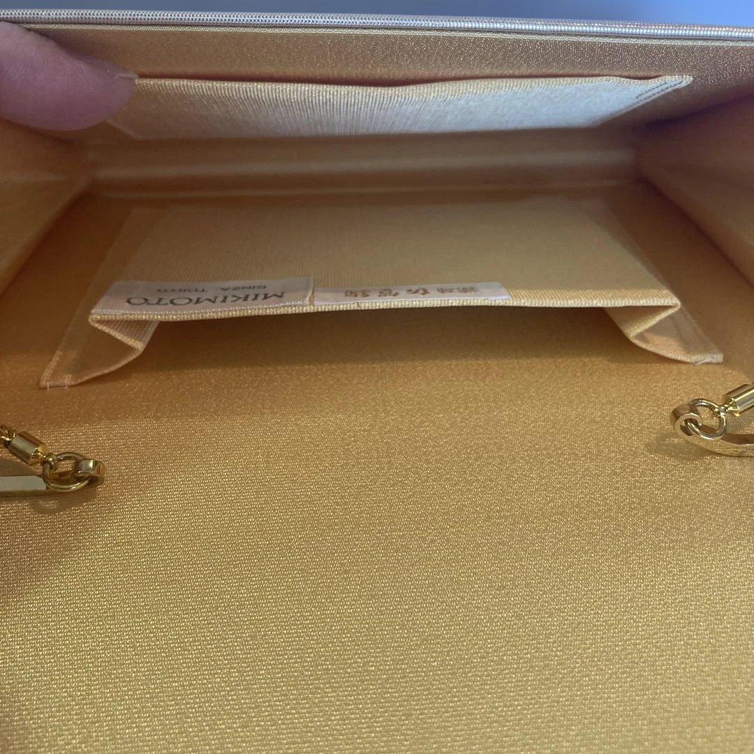 ミキモト　佐賀錦　ゴールドクラッチバッグ