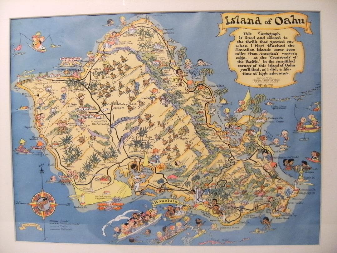 非売品★昭和レトロ★USA製★オアフ島 ハワイ島 カウアイ島 観光マップ 3個