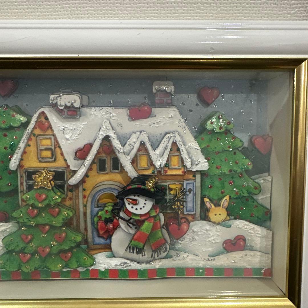 シャードボックス3Dアートクリスマスバージョン サンタクロース スノーマン